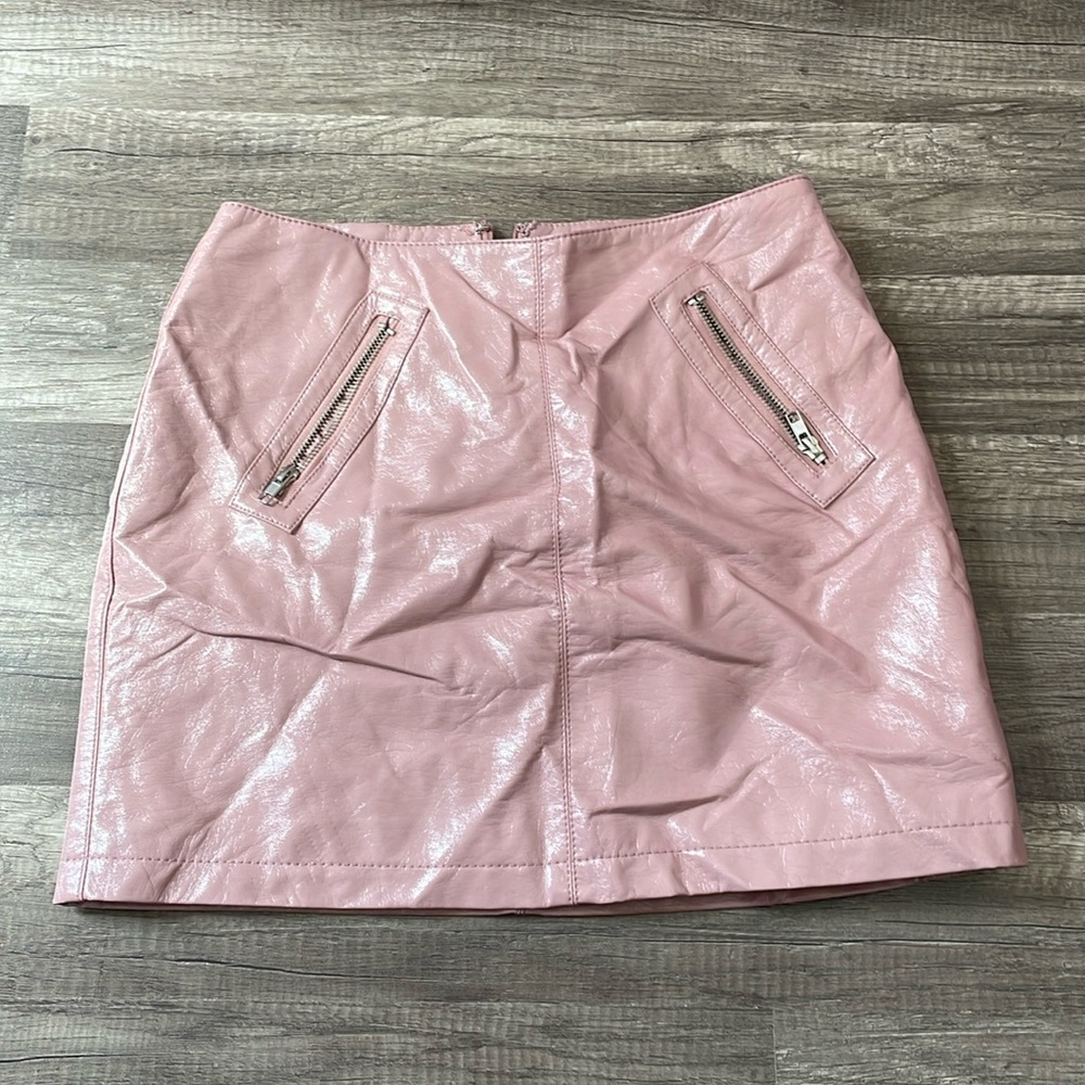 Forever 21 Pink Faux Leather Mini Skirt